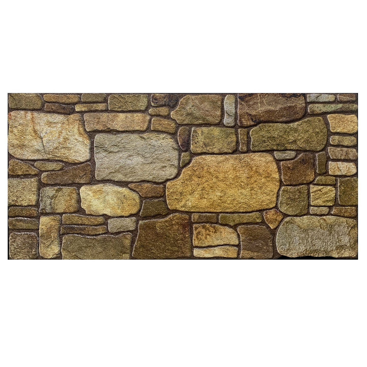 Dundee Deco 3D Wall Panels - Cladding, Gold Brown Stone Look Wall Paneling, Styrofoam Facing for Interior and Exterior Applications, DIY, Set of 10, Covers 54 sq ft