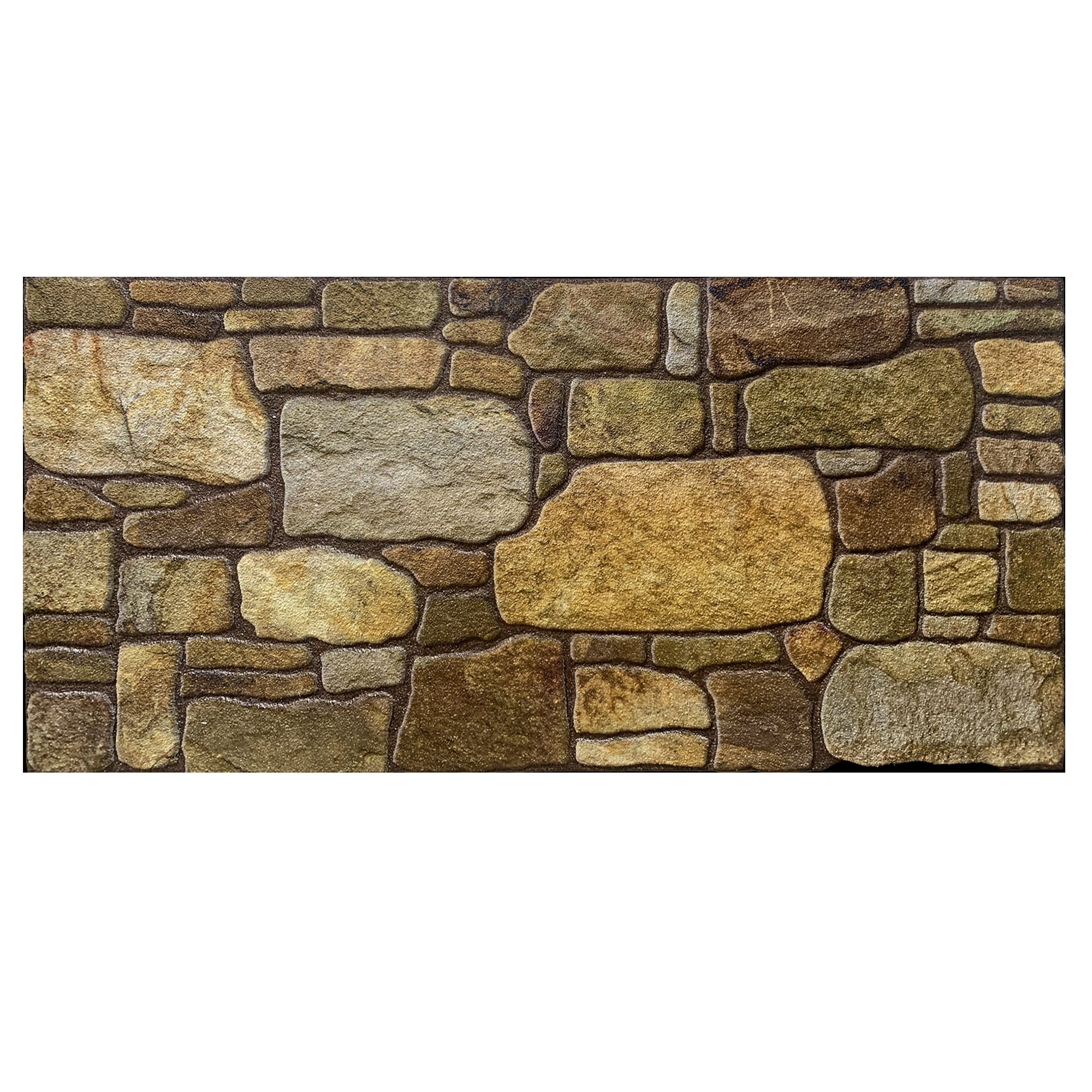 Dundee Deco 3D Wall Panels - Cladding, Gold Brown Stone Look Wall Paneling, Styrofoam Facing for Interior and Exterior Applications, DIY, Set of 10, Covers 54 sq ft