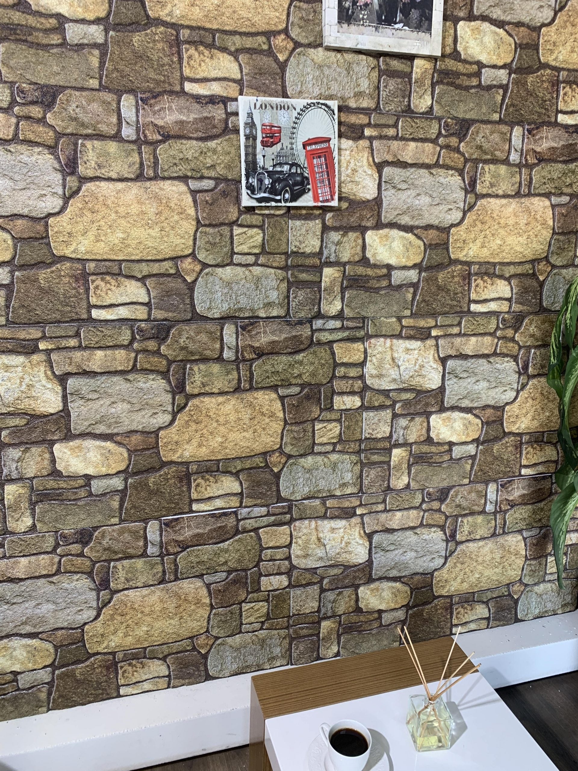 Dundee Deco 3D Wall Panels - Cladding, Gold Brown Stone Look Wall Paneling, Styrofoam Facing for Interior and Exterior Applications, DIY, Set of 10, Covers 54 sq ft