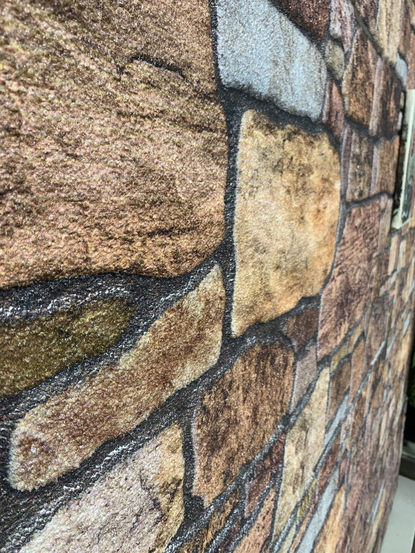 Outlet Copper Brown Sepia Stone Look Wall Paneling, Styrofoam Facing, Single Panel, Covers 5.4 sq ft