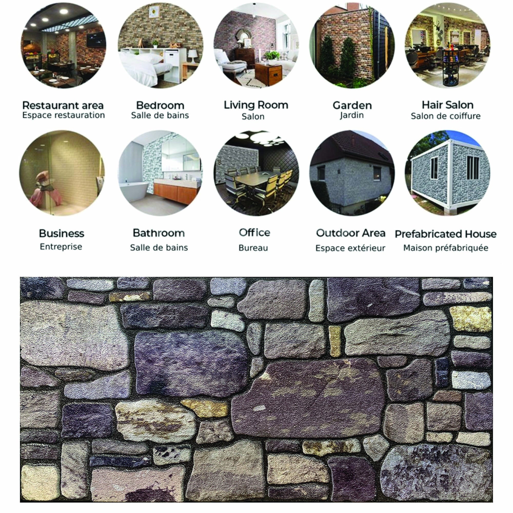 Outlet Purple Cream Stone Look Wall Paneling, Styrofoam Facing, Single Panel, Covers 5.4 sq ft