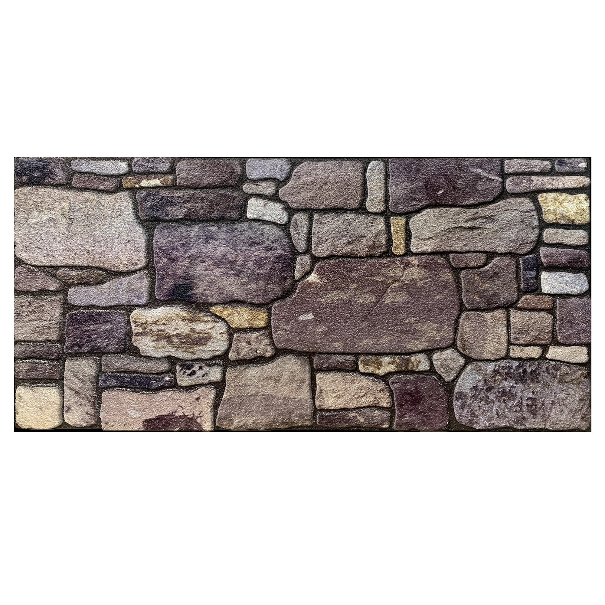 Dundee Deco 3D Wall Panels - Cladding, Purple Cream Stone Look Wall Paneling, Styrofoam Facing for Interior and Exterior Applications, DIY, Set of 10, Covers 54 sq ft