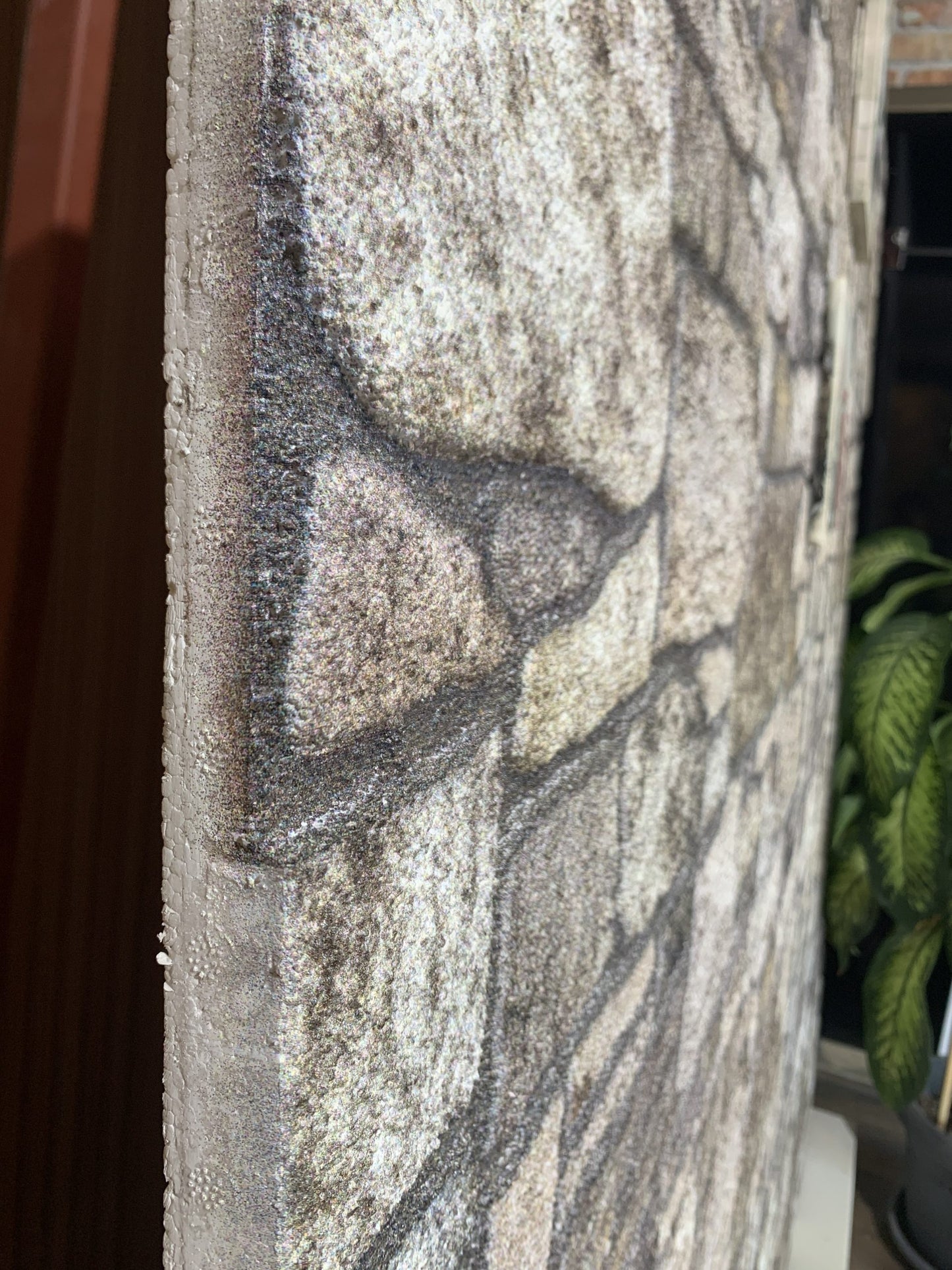 Outlet Taupe Grey Stone Look Wall Paneling, Styrofoam Facing, Single Panel, Covers 5.4 sq ft