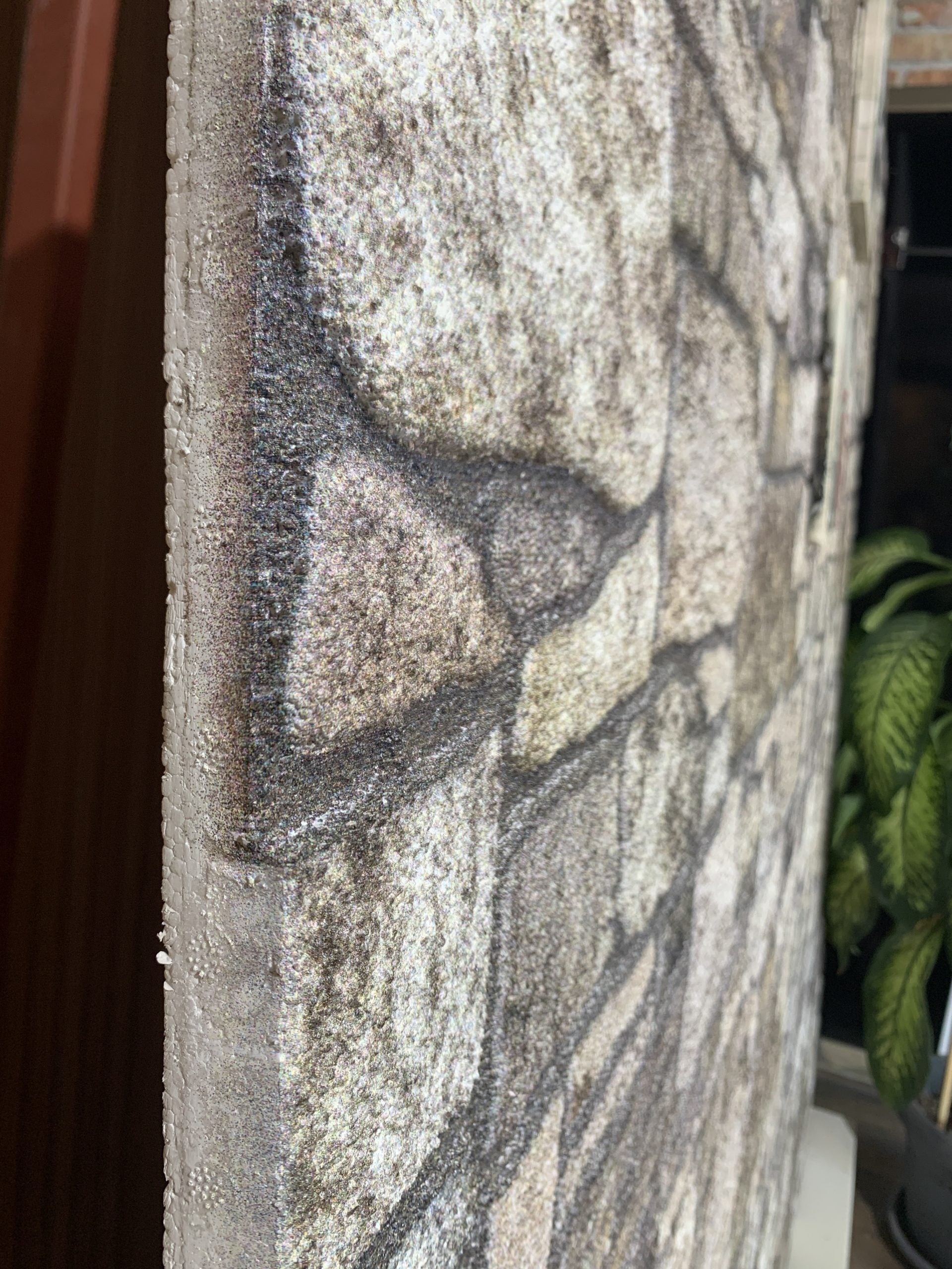 Outlet Taupe Grey Stone Look Wall Paneling, Styrofoam Facing, Single Panel, Covers 5.4 sq ft