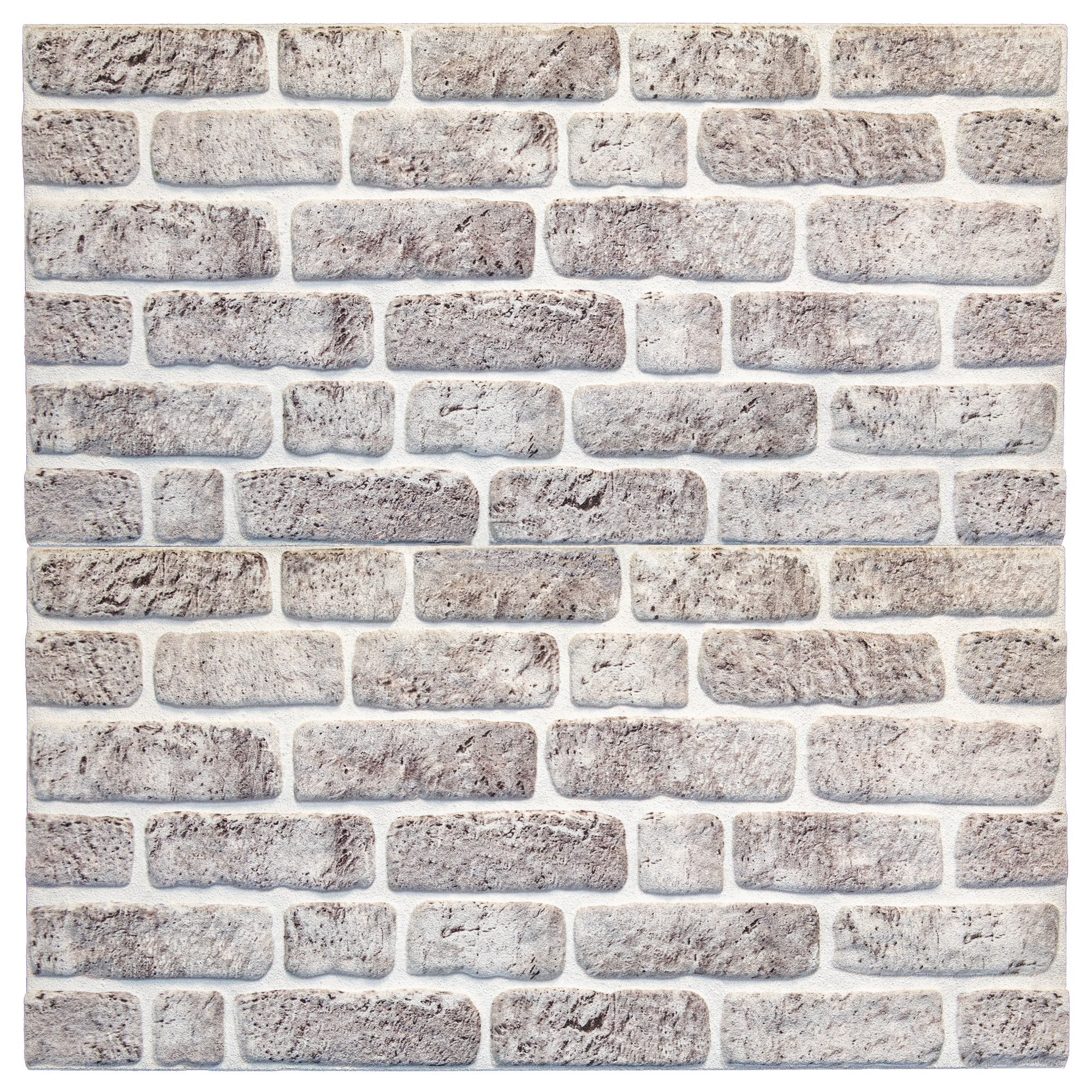 3D Wall Panels Brick Effect - Cladding, White Grey Stone Look Wall Paneling, Styrofoam Facing for Living room, Kitchen, Bathroom, Balcony, Bedroom, Set of 10, Covers 53 sq ft