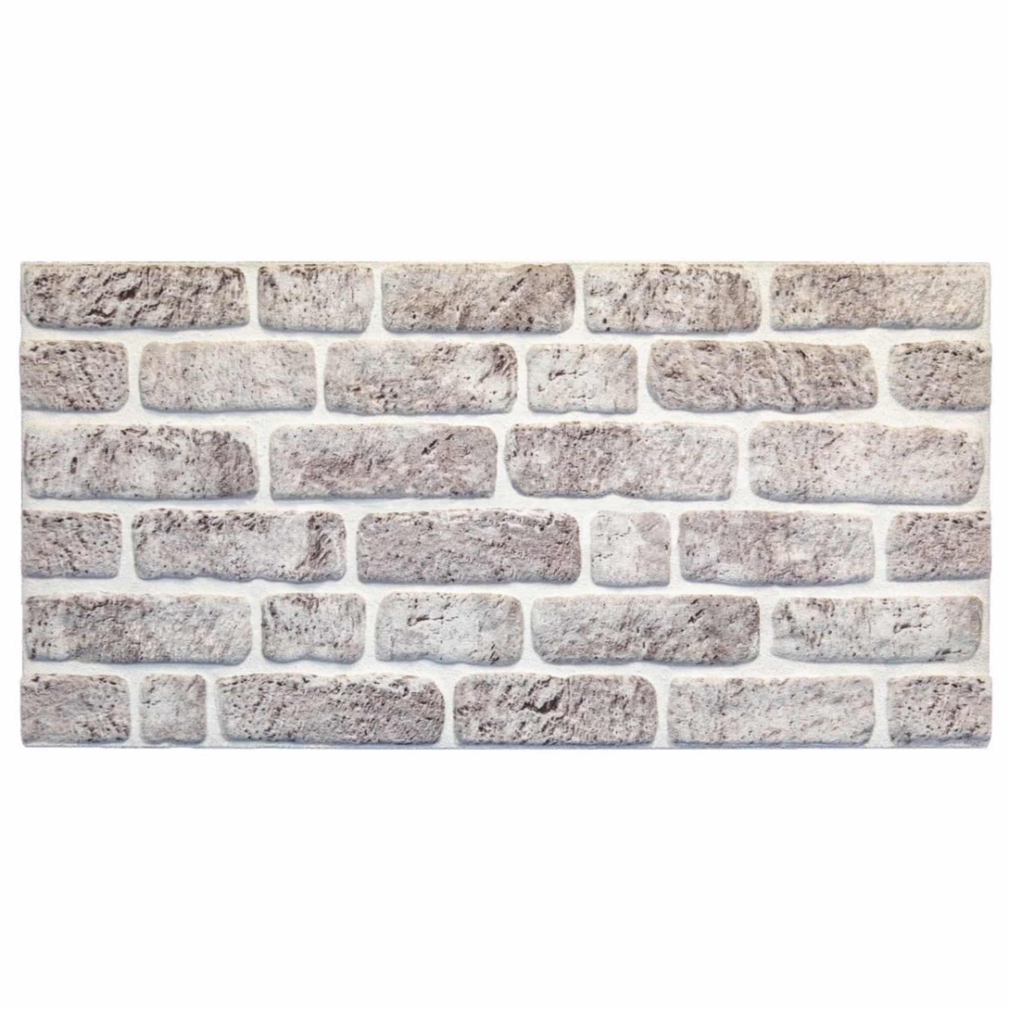 3D Wall Panels Brick Effect - Cladding, White Grey Stone Look Wall Paneling, Styrofoam Facing for Living room, Kitchen, Bathroom, Balcony, Bedroom, Set of 10, Covers 53 sq ft