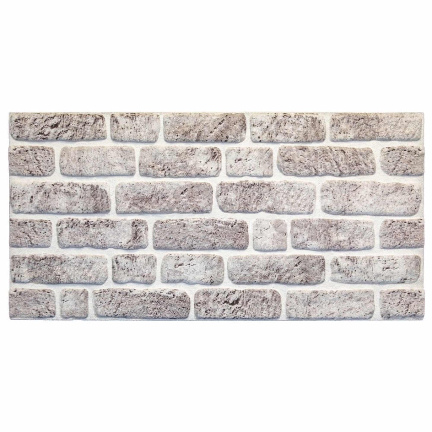 Outlet White Grey Brick Look Wall Paneling, Styrofoam Facing, Single Panel, Covers 5.4 sq ft