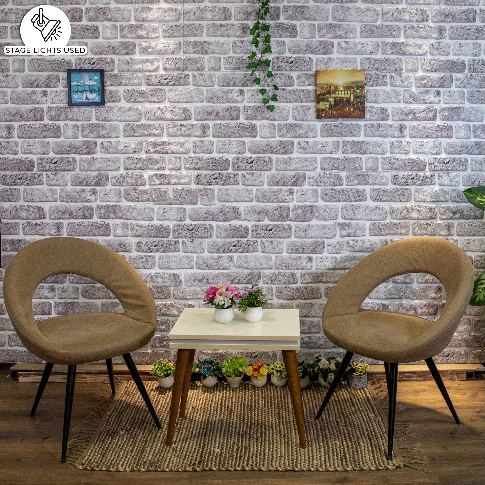 3D Wall Panels Brick Effect - Cladding, White Grey Stone Look Wall Paneling, Styrofoam Facing for Living room, Kitchen, Bathroom, Balcony, Bedroom, Set of 10, Covers 53 sq ft