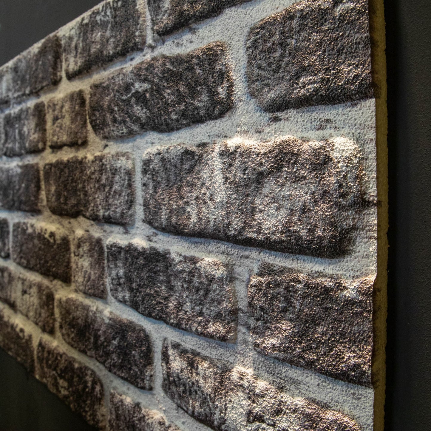 Outlet Charcoal White Stone Look Wall Paneling, Styrofoam Facing, Single Panel, Covers 5.4 sq ft