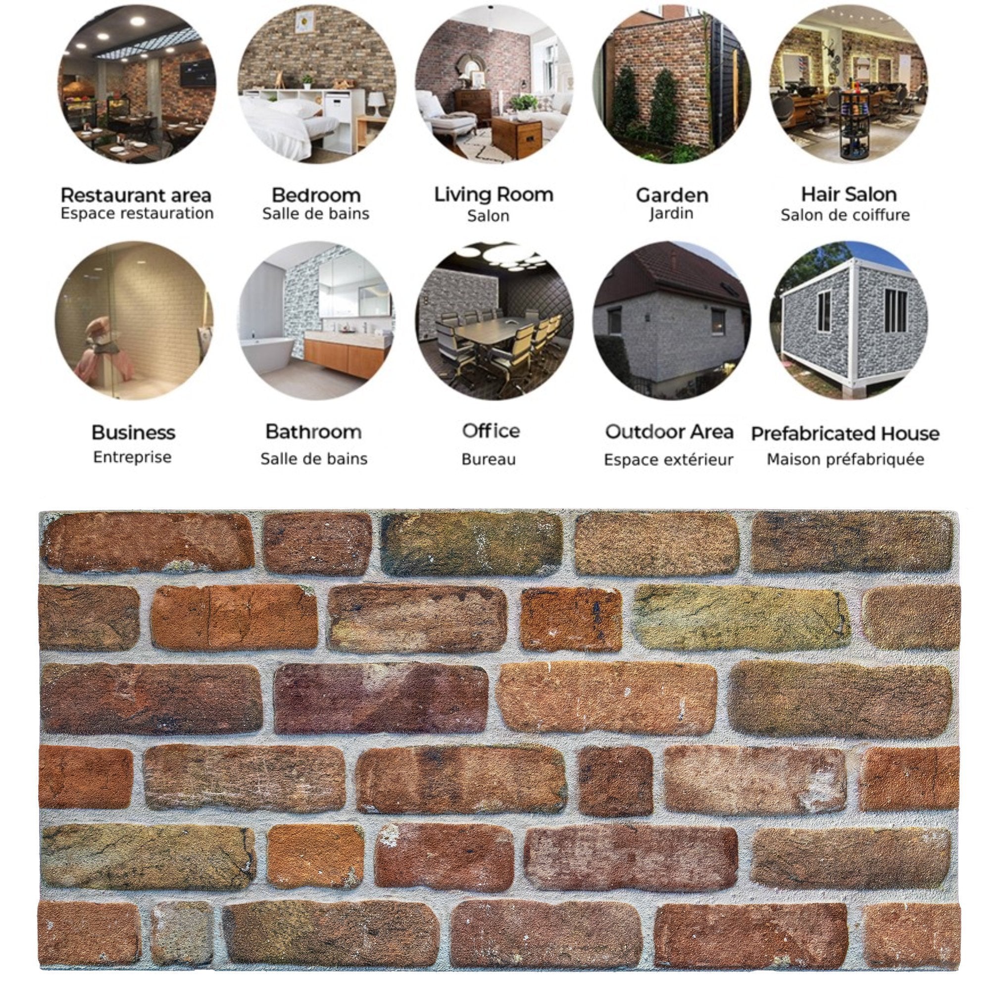 Outlet Brown Beige Brick Look Wall Paneling, Styrofoam Facing, Single Panel, Covers 5.4 sq ft