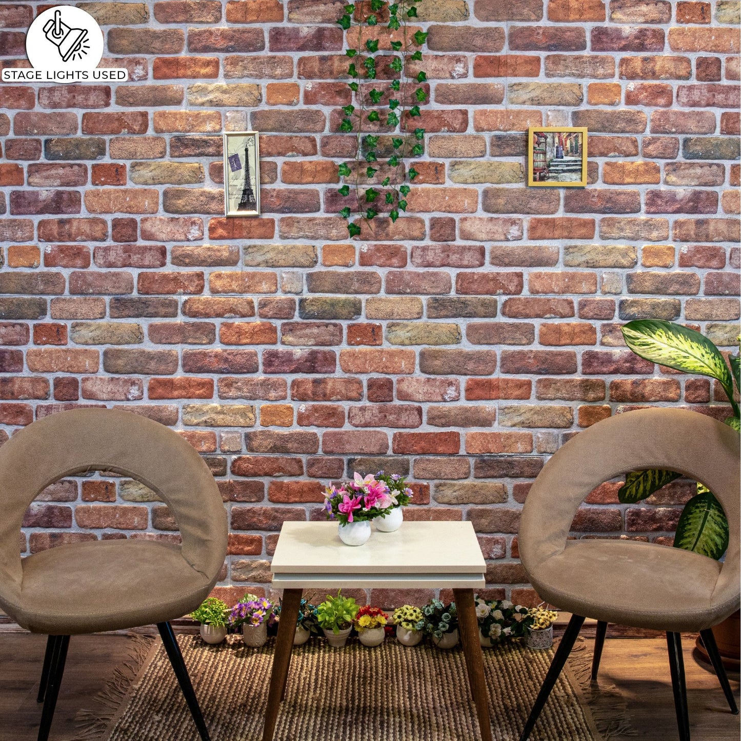 Outlet Brown Beige Brick Look Wall Paneling, Styrofoam Facing, Single Panel, Covers 5.4 sq ft