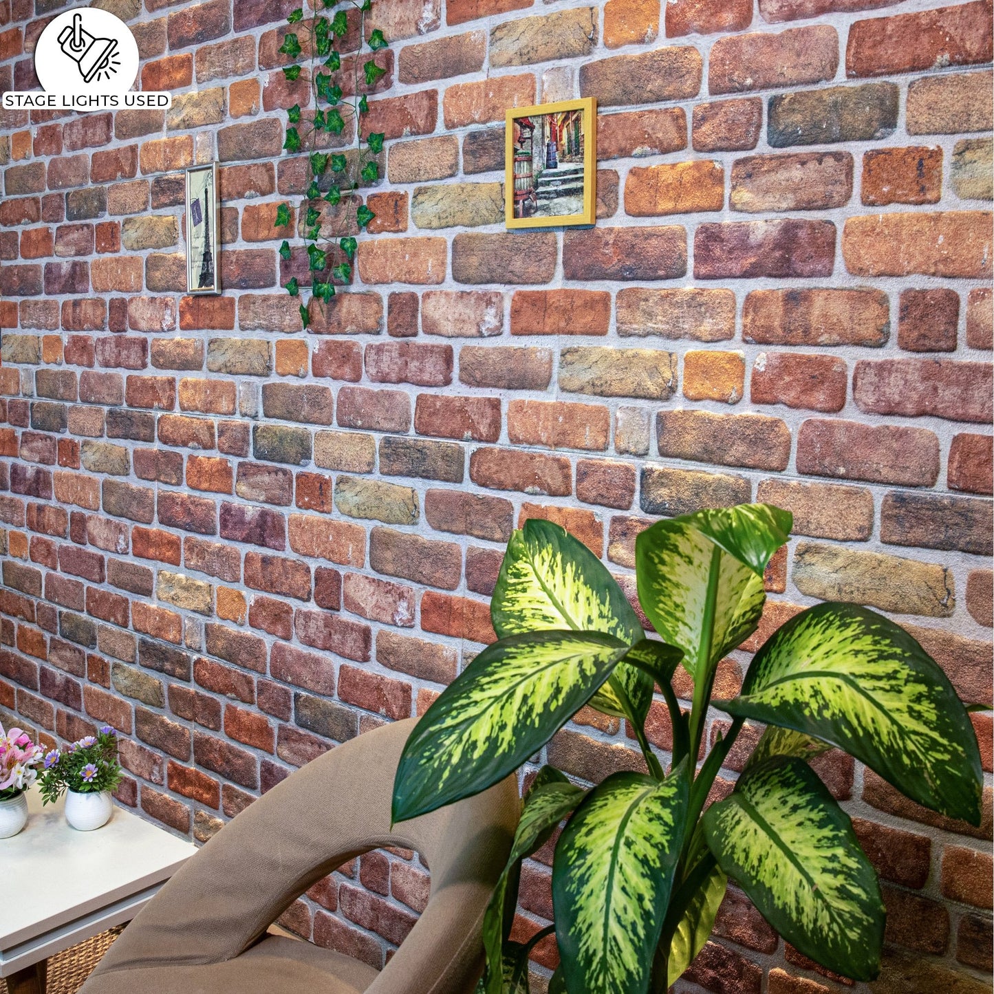 Outlet Brown Beige Brick Look Wall Paneling, Styrofoam Facing, Single Panel, Covers 5.4 sq ft