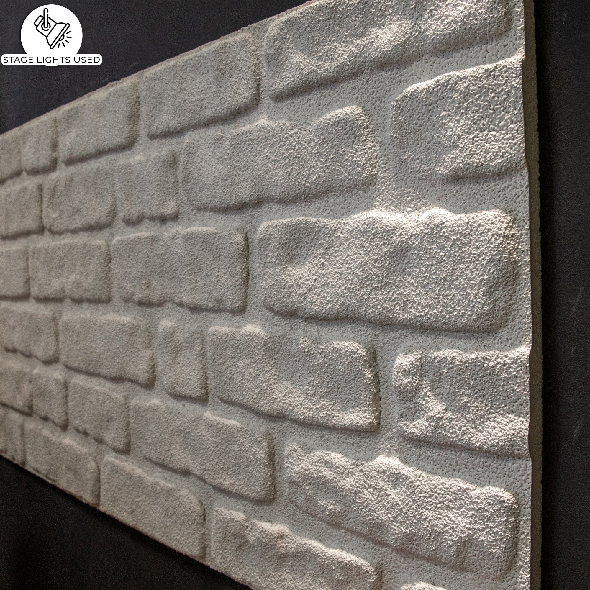 3D Wall Panels Brick Effect - Cladding, White Stone Look Wall Paneling, Styrofoam Facing for Living room, Kitchen, Bathroom, Balcony, Bedroom, Set of 10, Covers 53 sq ft
