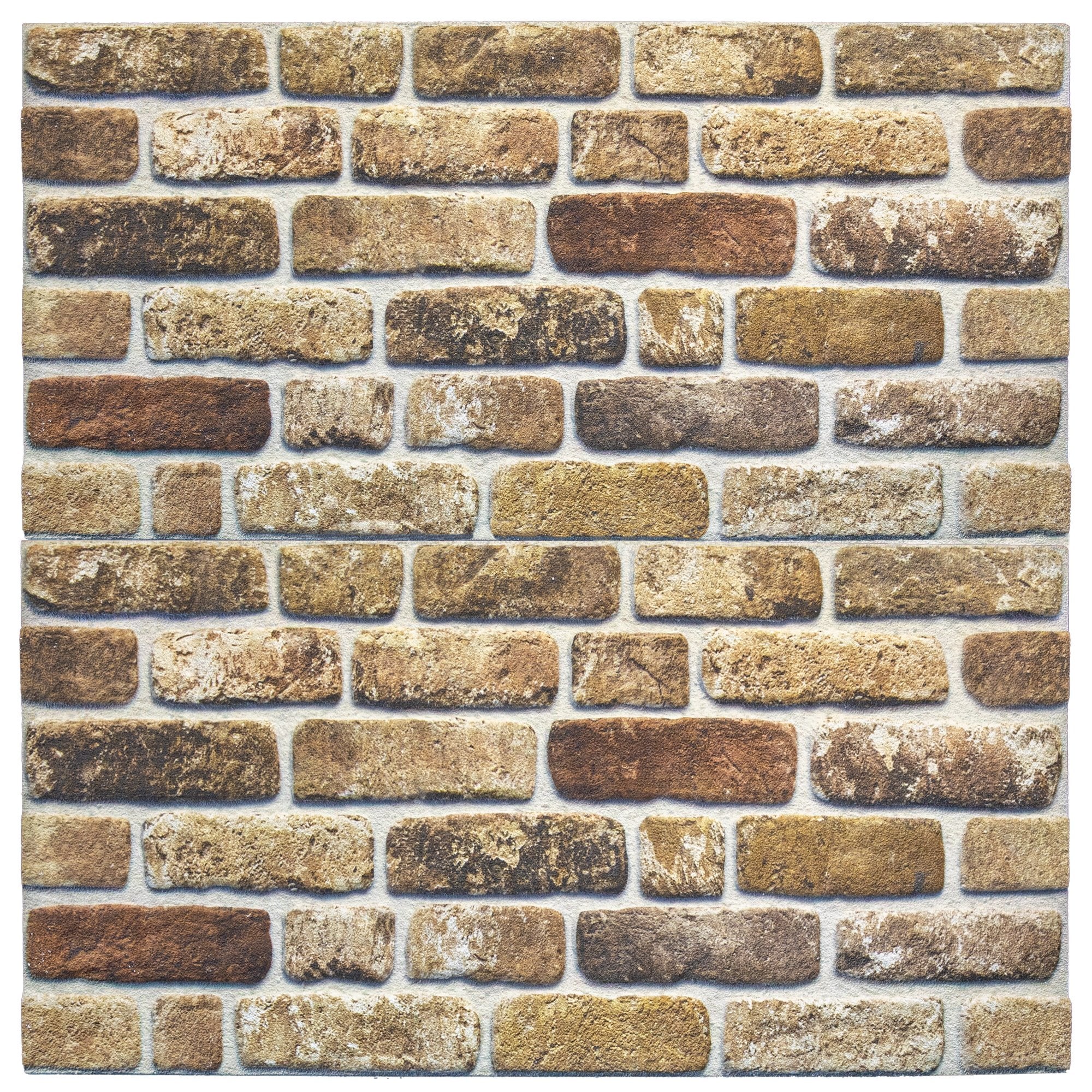 3D Wall Panels Brick Effect - Cladding, Light Brown Stone Look Wall Paneling, Styrofoam Facing for Living room, Kitchen, Bathroom, Balcony, Bedroom, Set of 10, Covers 53 sq ft