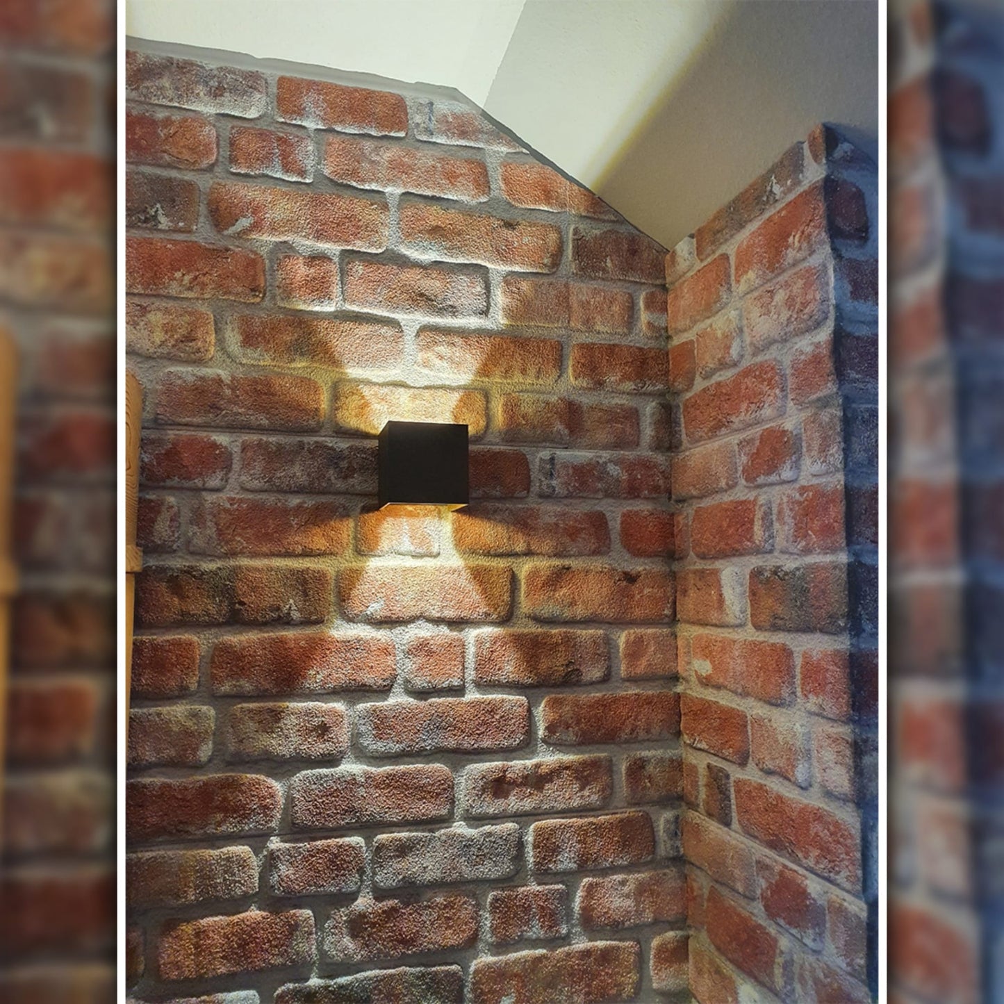 Outlet Red Brown Brick Look Wall Paneling, Styrofoam Facing, Single Panel, Covers 5.4 sq ft