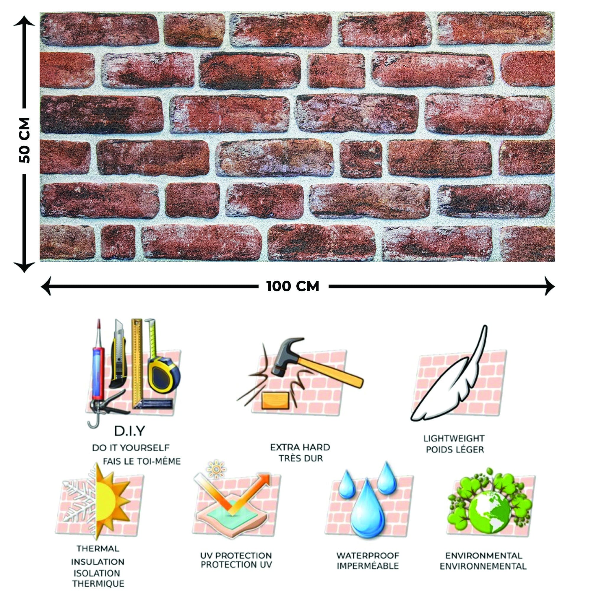 Outlet Mahogany Stone Look Wall Paneling, Styrofoam Facing, Single Panel, Covers 5.4 sq ft