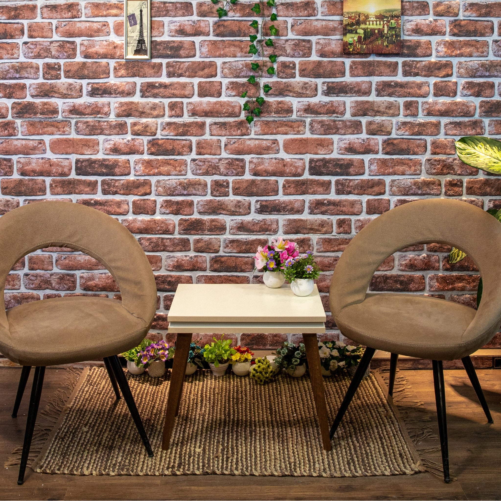 Outlet Mahogany Stone Look Wall Paneling, Styrofoam Facing, Single Panel, Covers 5.4 sq ft