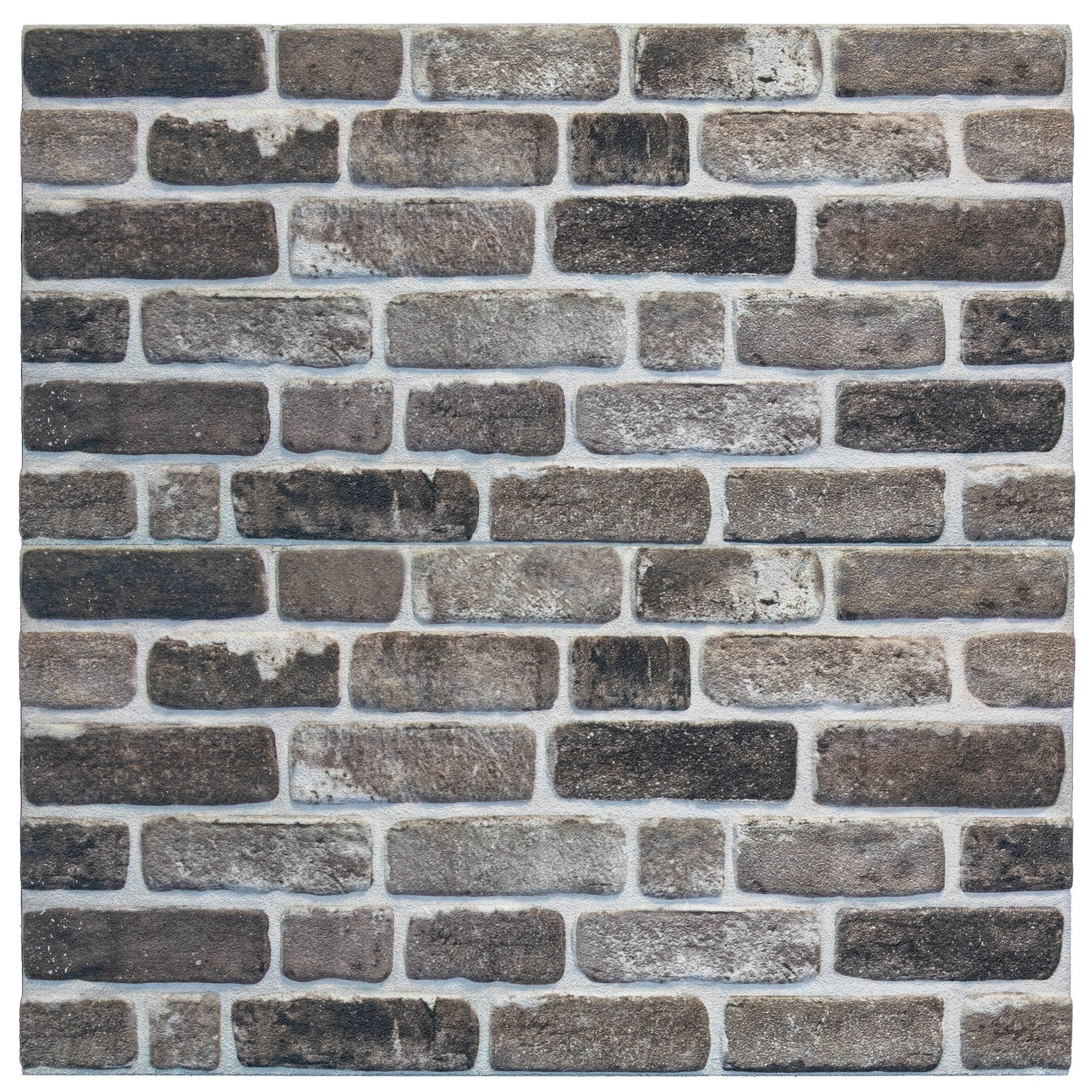 Outlet Grey Black Brick Look Wall Paneling, Styrofoam Facing, Single Panel, Covers 5.4 sq ft