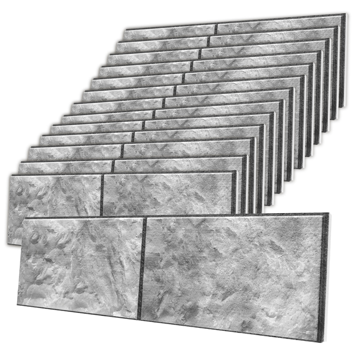 Stacked Stone Wall Panels, Grey & Charcoal, Styrofoam