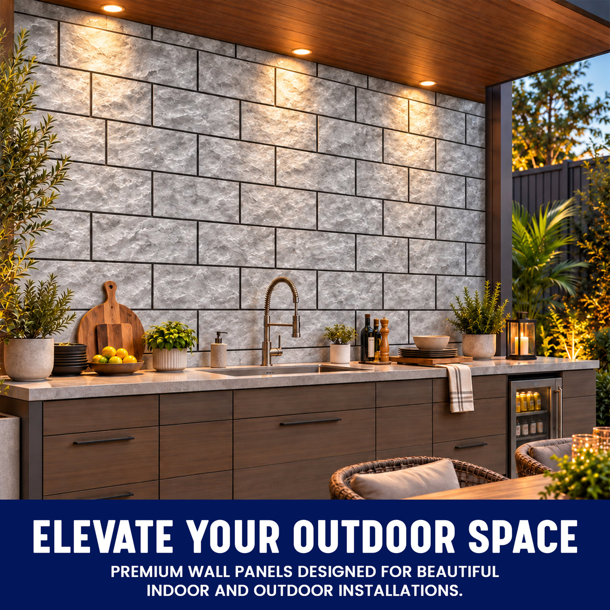 Stacked Stone Wall Panels, Grey & Charcoal, Styrofoam