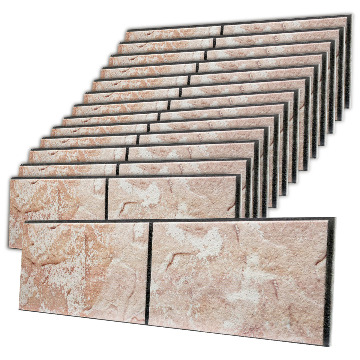 Stacked Stone Wall Panels, Beige & Peach, Styrofoam