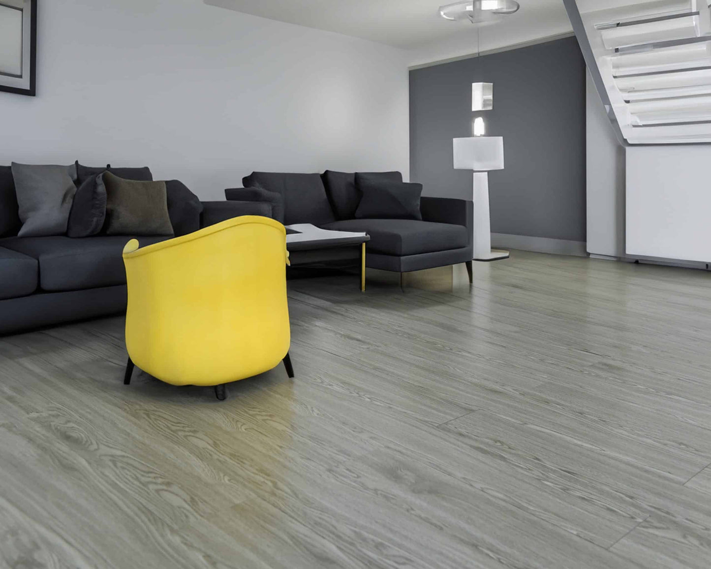 Luxury Vinyl Plank Flooring - DIY Floor Tiles Peel and Stick Waterproof - Self Adhesive Floor Planks - 36 in X 6 in, Grey