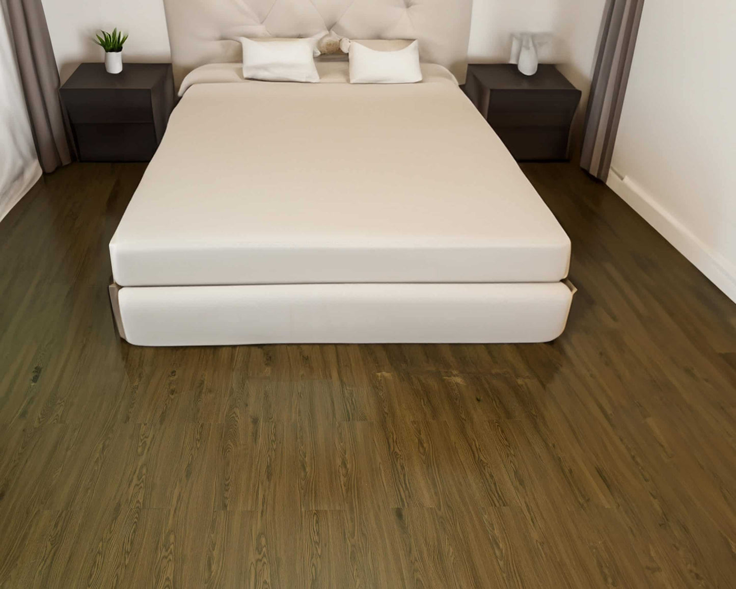 Luxury Vinyl Plank Flooring - DIY Floor Tiles Peel and Stick Waterproof - Self Adhesive Floor Planks - 36 in X 6 in, Brown