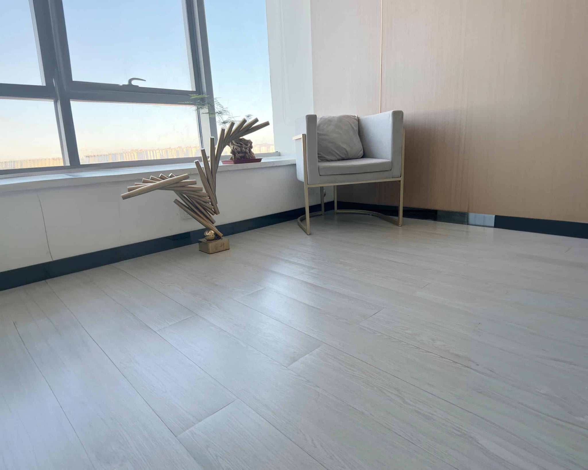 Luxury Vinyl Plank Flooring - DIY Floor Tiles Peel and Stick Waterproof - Self Adhesive Floor Planks - 36 in X 6 in, Off-White