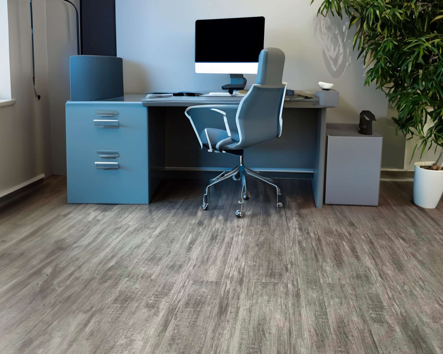 Luxury Vinyl Plank Flooring - DIY Floor Tiles Peel and Stick Waterproof - Self Adhesive Floor Planks - 36 in X 6 in, Spanish Grey