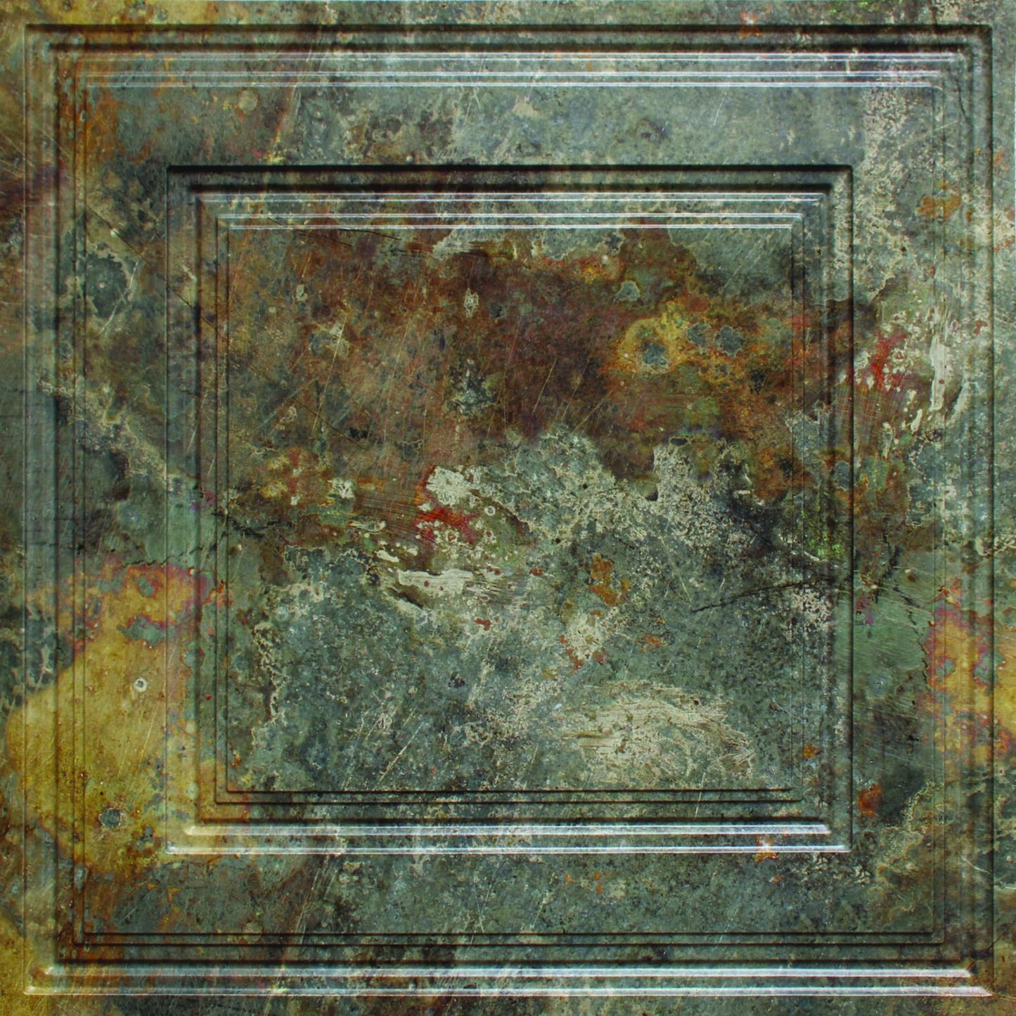 Rustic Traditional Simply Rustic Lay In, PVC 3D Decorative Ceiling Panel, 2 ft X 2 ft (60cm X 60cm), 4 sq ft (0.37 sq m) each - Single