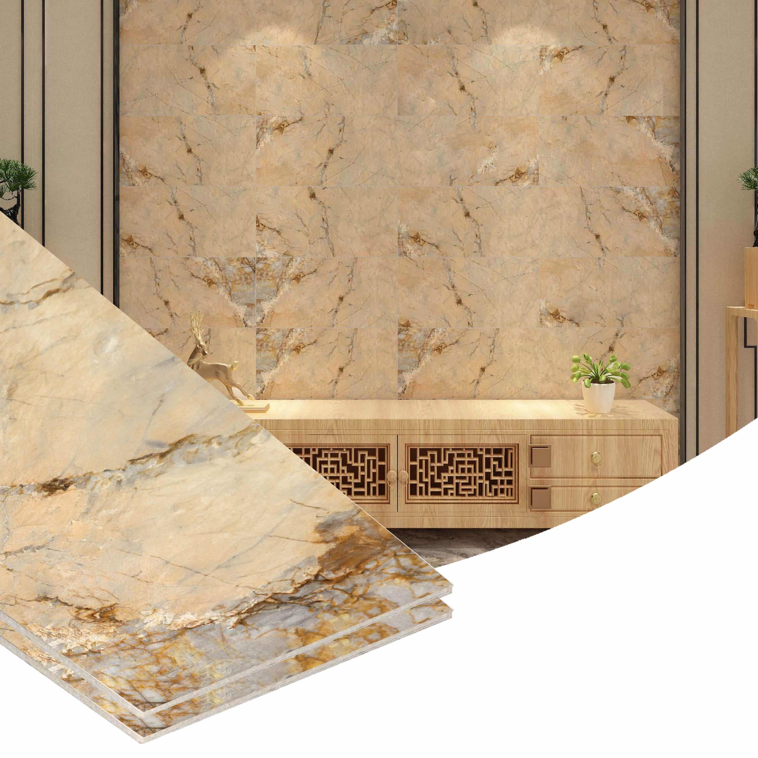 Peel and Stick Wall Panels in Beige, Grey, 24 in X 12 in - Dundee Deco