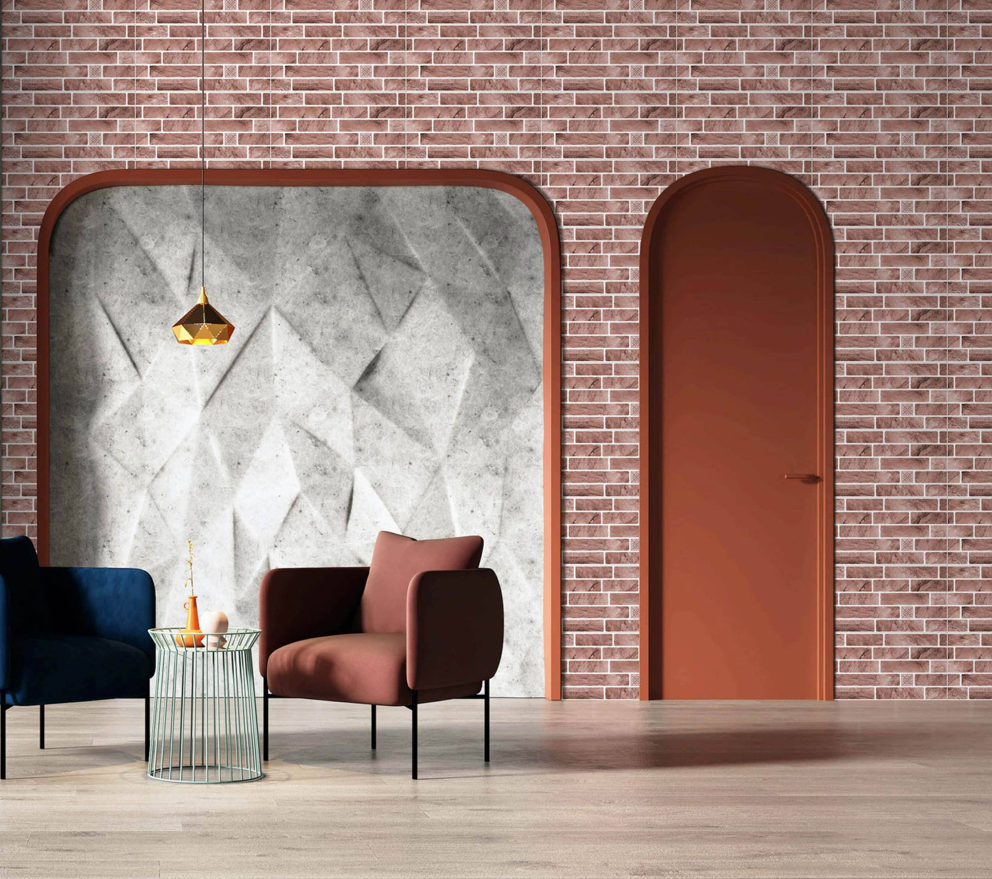 Peel and Stick Wall Panels in Pinkish Brown