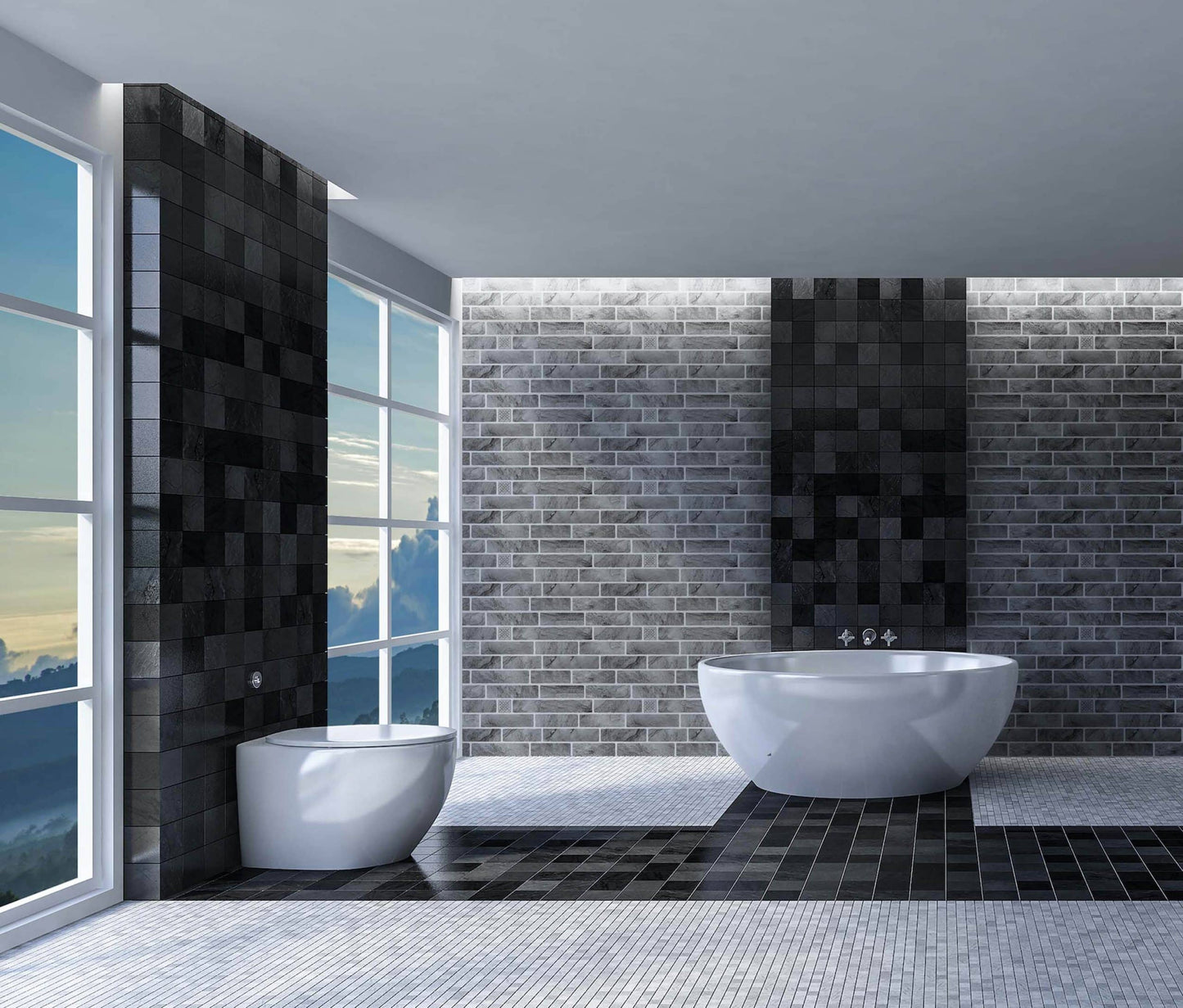 Peel and Stick Wall Panels in Charcoal