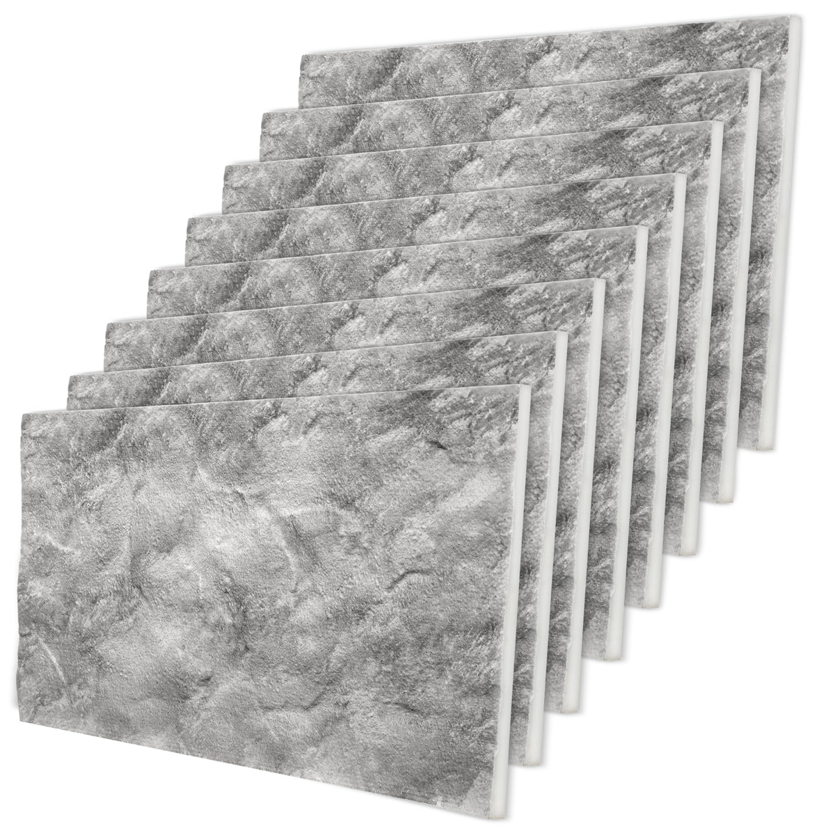 3D PU Stone Wall Panels, Charcoal & Grey, Styrofoam