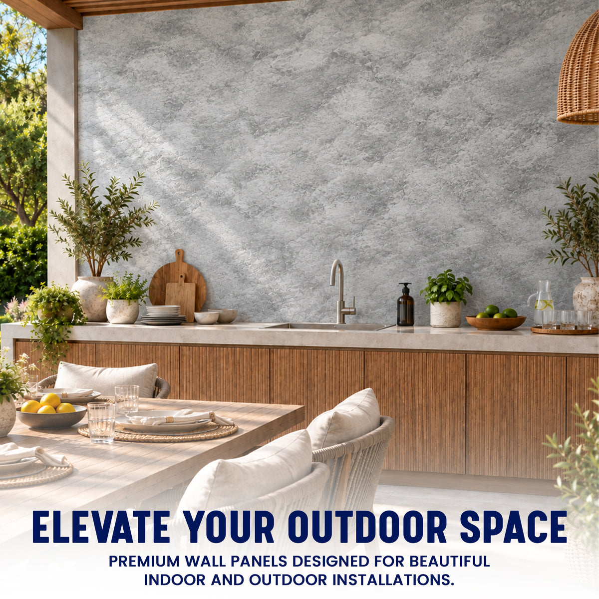 3D PU Stone Wall Panels, Charcoal & Grey, Styrofoam