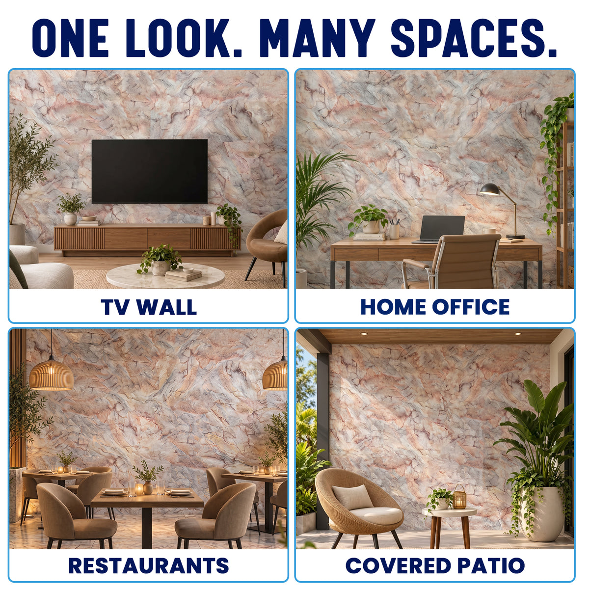 3D PU Stone Wall Panels, Beige & Reddish Brown, Styrofoam