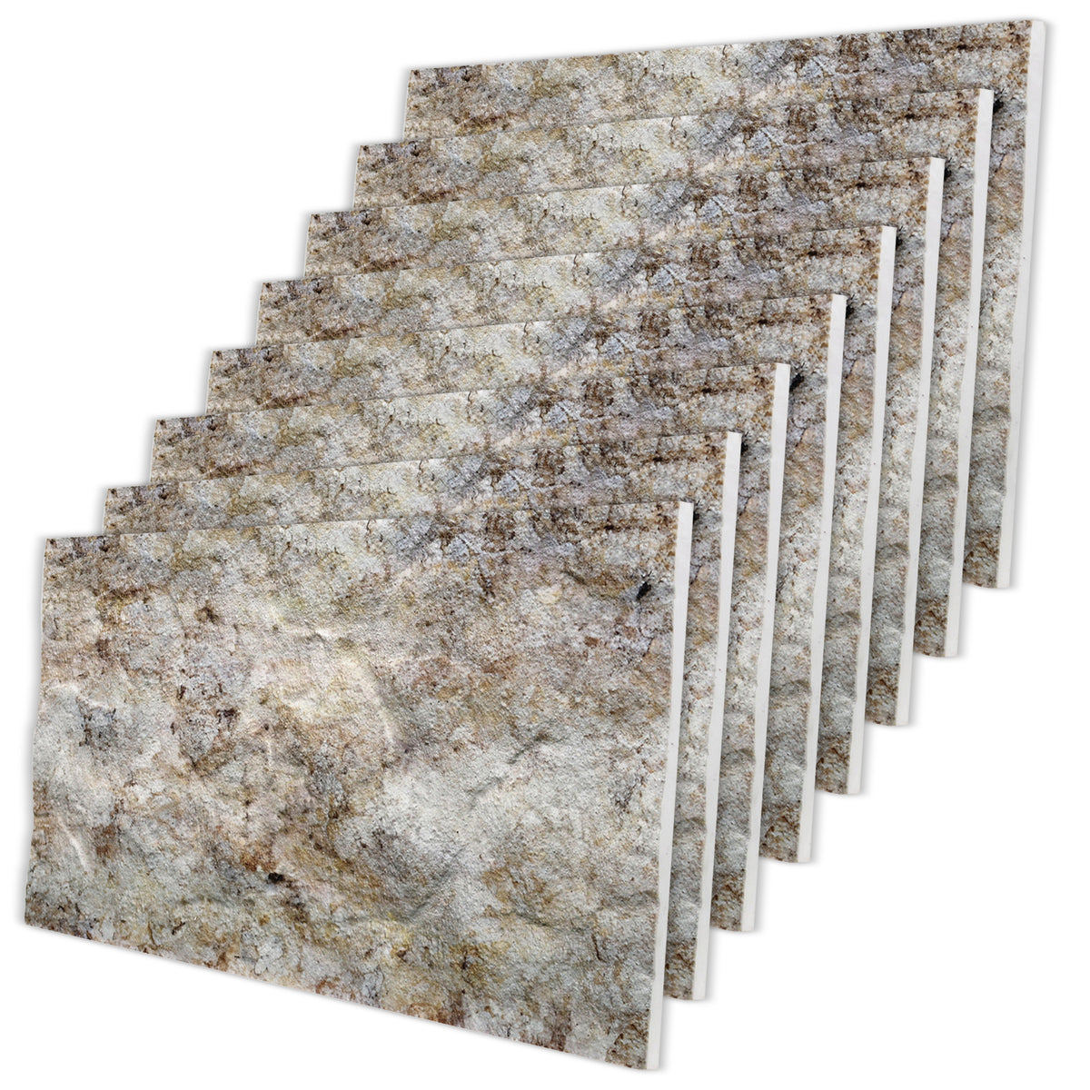 3D PU Stone Wall Panels, Greige, Brown & Blue, Styrofoam
