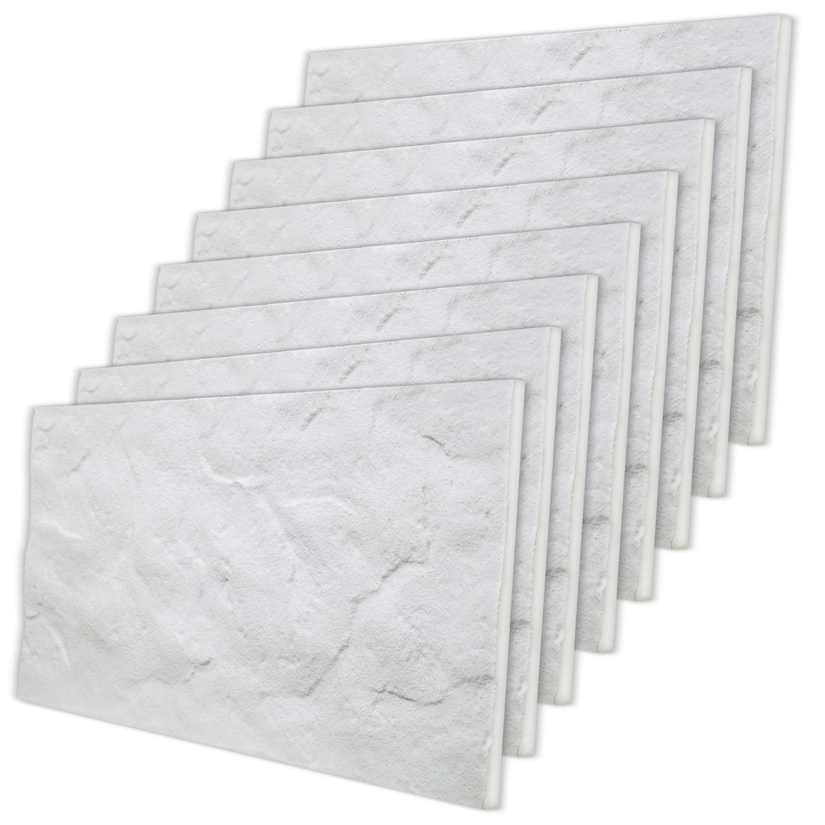 3D PU Stone Wall Panels, White, Styrofoam