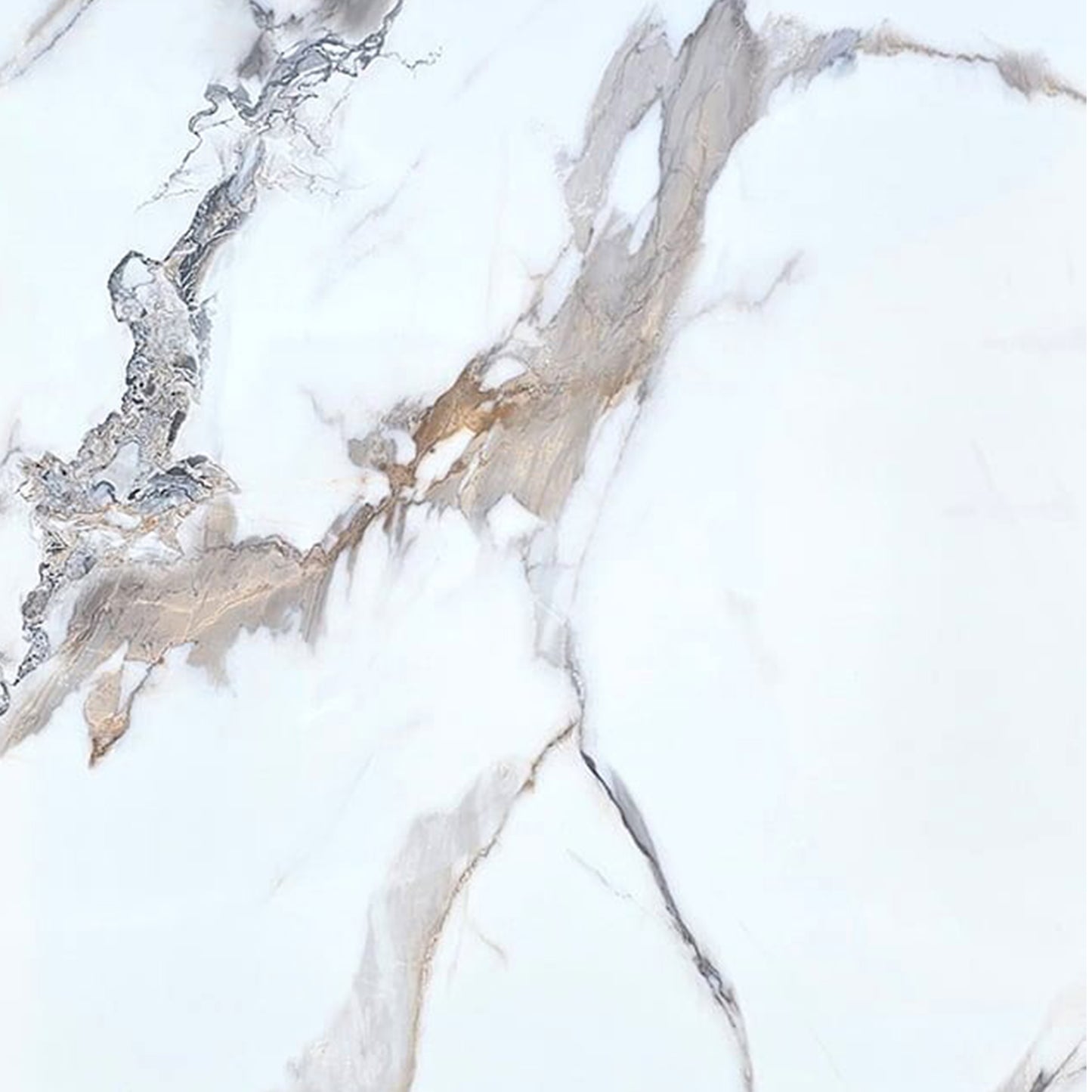 UV Marble Full Size Wall Panels 4ft x 9ft, High Gloss Panels - Backsplash, Bathroom, Accent Walls - White, Black and Gold Veins