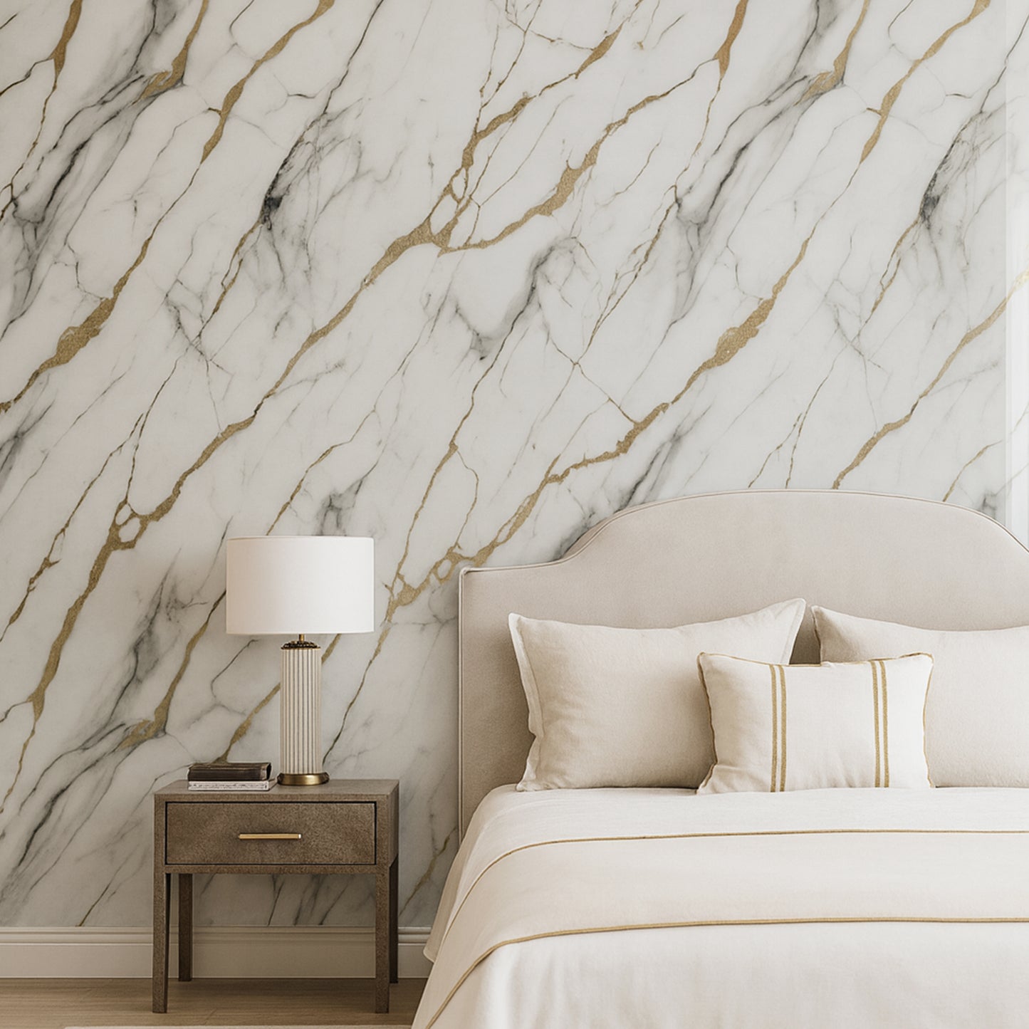UV Marble Full Size Wall Panels 4ft x 9ft, High Gloss Panels - Backsplash, Bathroom, Accent Walls - White, Grey, Gold Veins