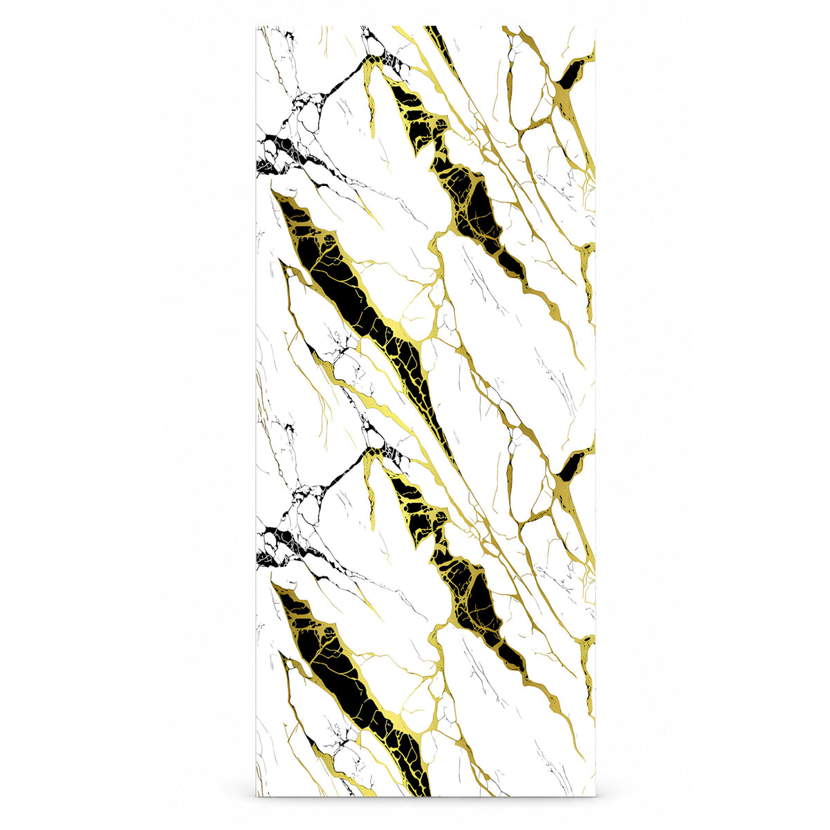 UV Marble Full Size Wall Panels 4ft x 9ft, High Gloss Panels - Backsplash, Bathroom, Accent Walls - White, Gold and Black Veins