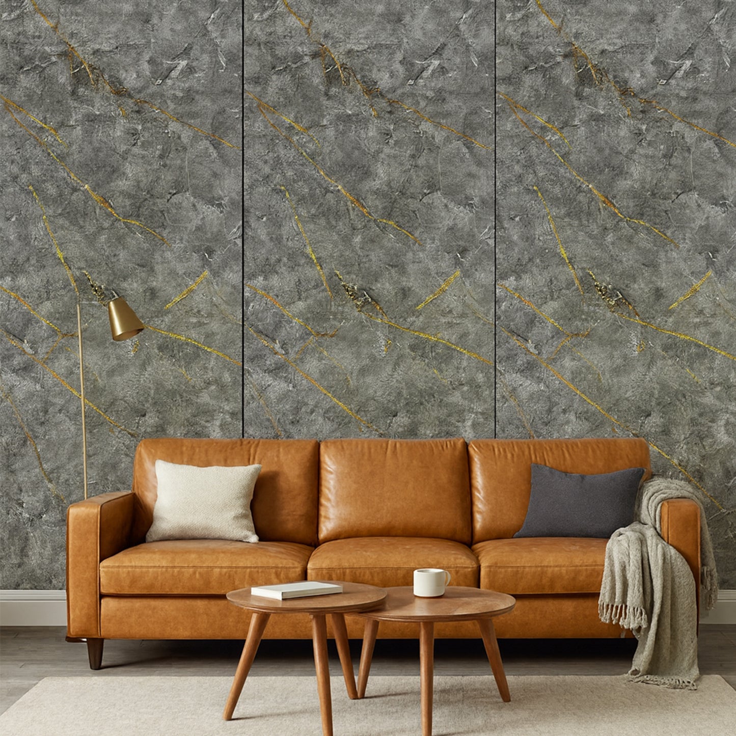 UV Marble Full Size Wall Panels 4ft x 9ft, High Gloss Panels - Backsplash, Bathroom, Accent Walls - Grey, Gold Veins