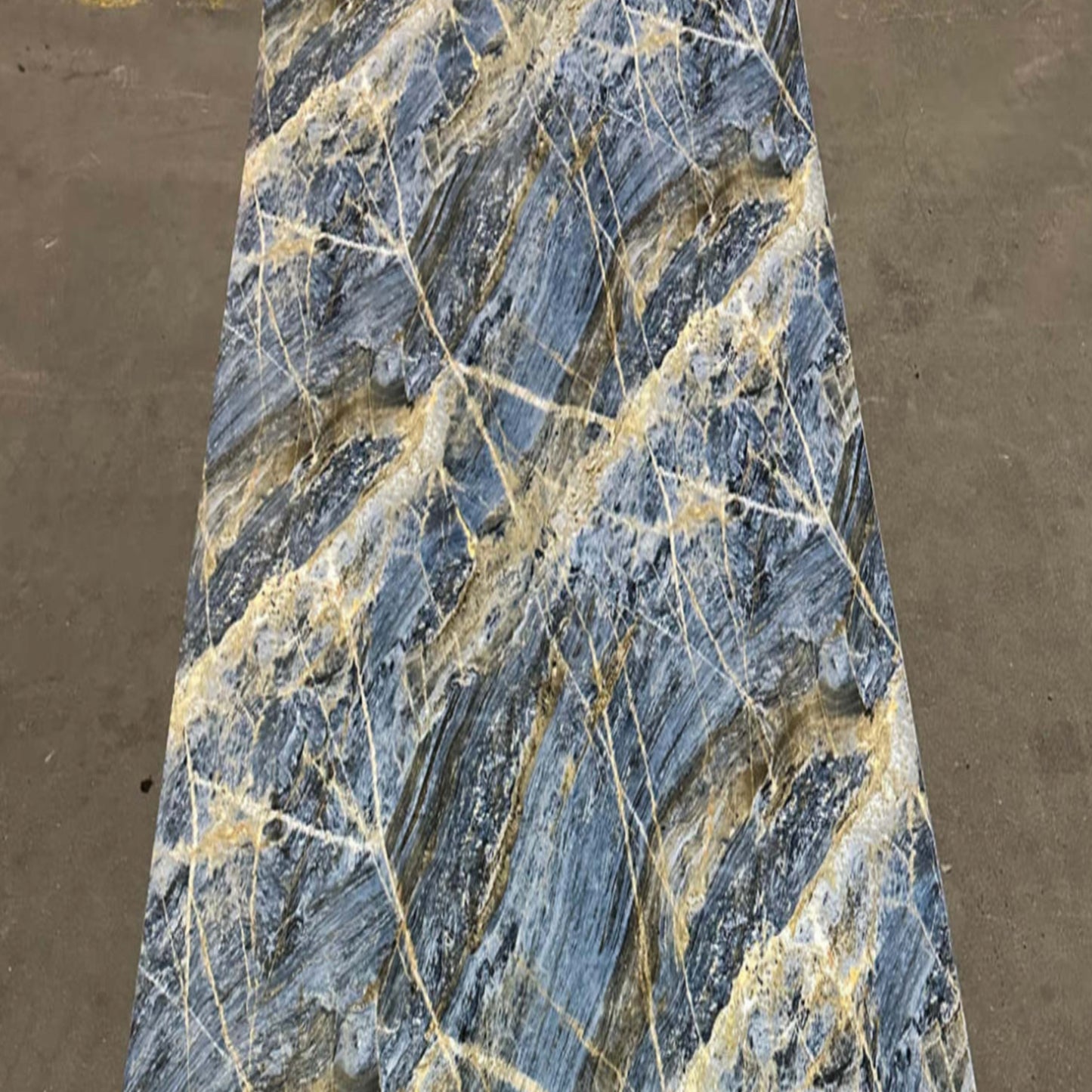 UV Marble Full Size Wall Panels 4ft x 9ft, High Gloss Panels - Backsplash, Bathroom, Accent Walls - Blue, Gold Veins
