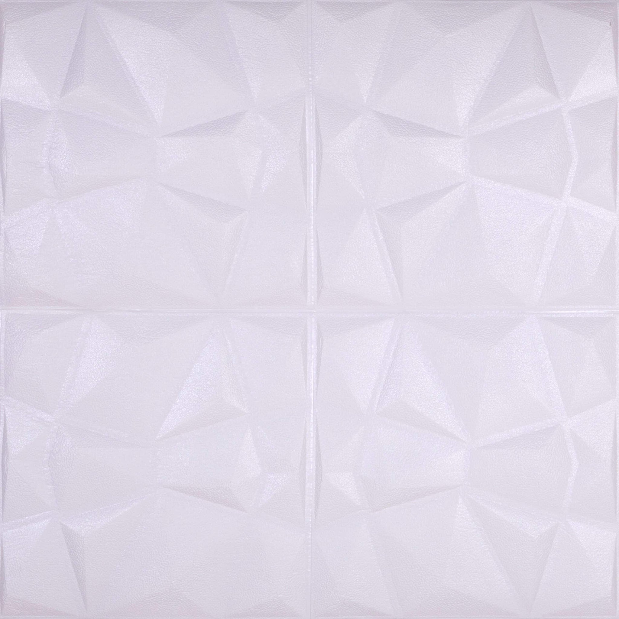 Off White Diamond 3D Wall Panel, Peel and Stick Wall Sticker, Self Adhesive Foam Wallpaper Wall Paneling Decor, 2.3ft X 2.3ft, 5.29 sq ft each - Single