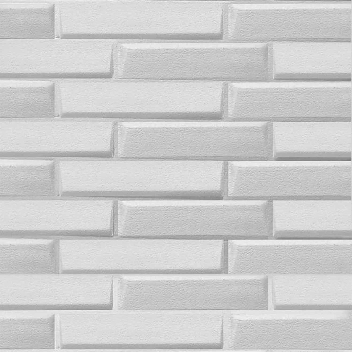 Off-White Faux Brick 3D Wall Panel, Peel and Stick Wall Sticker, Self Adhesive Foam Wallpaper Wall Paneling Decor, 2.3ft X 2.3ft, 5.29 sq ft each - Single