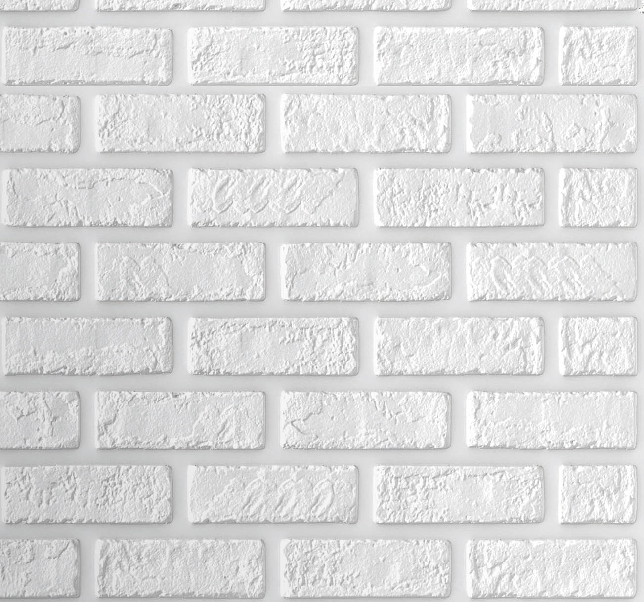 White  Faux Brick 3D Wall Panel, Peel and Stick Wall Sticker, Self Adhesive Foam Wallpaper Wall Paneling Decor, 2.3ft X 2.3ft, 5.29 sq ft each - Single