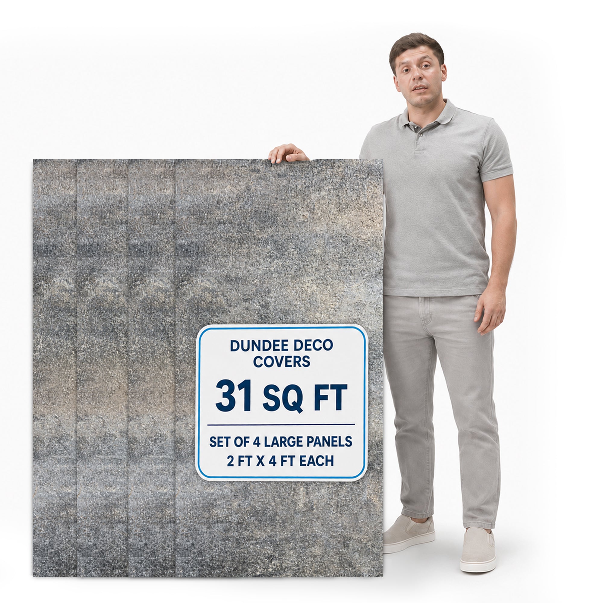 Faux Stone Wall Panels - 2 ft X 4 ft - Waterproof, Matte Textured, DIY Friendly Indoor Wall Cladding  - Black, Grey, Tan