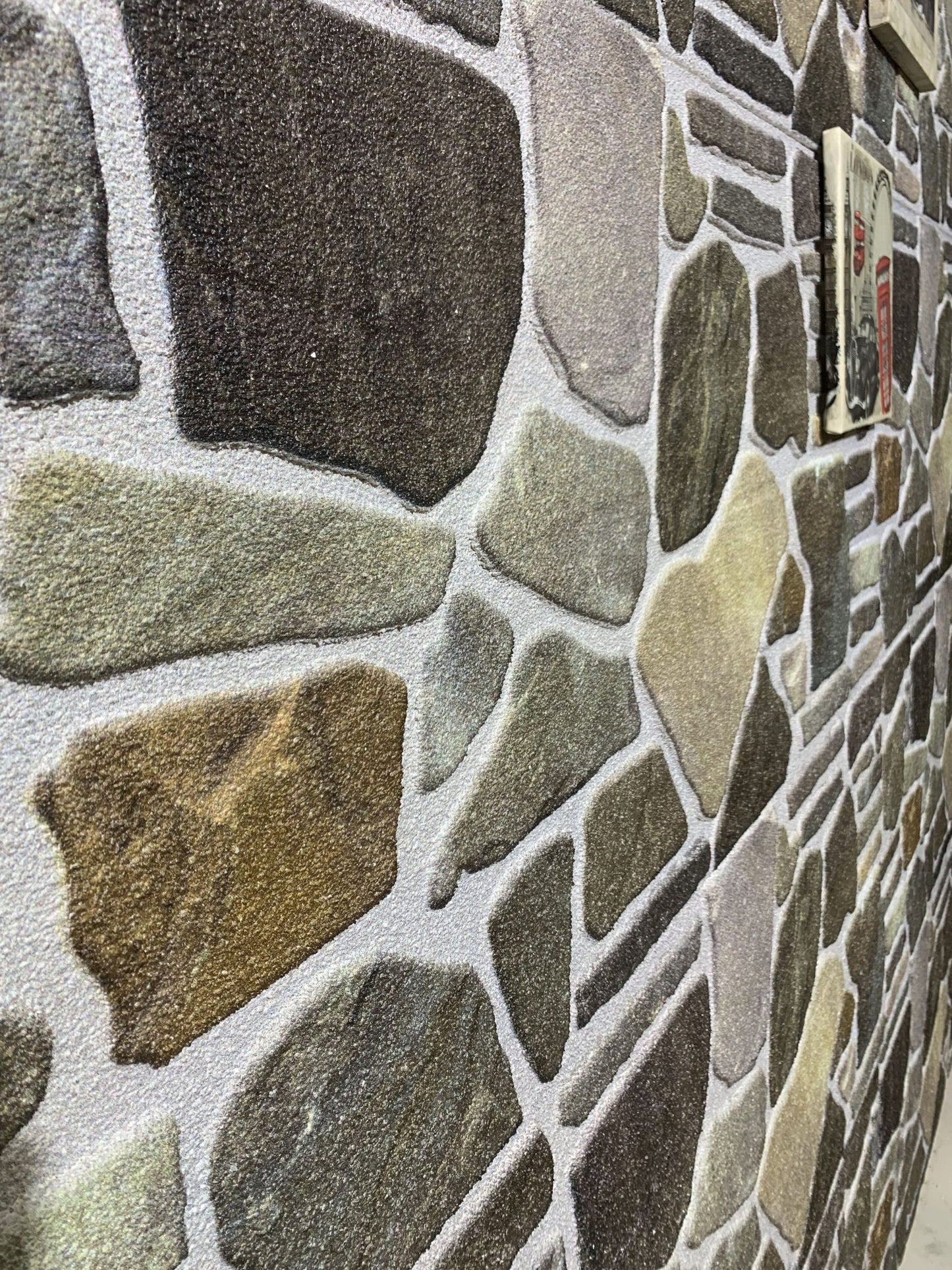 Dundee Deco 3D Wall Panels - Cladding, Charcoal Green Beige Stone Look Wall Paneling, Styrofoam Facing for Interior and Exterior, DIY, Set of 10, Covers 54 sq ft