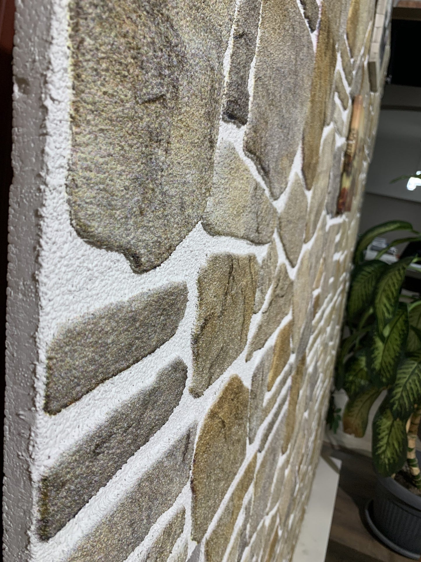 Dundee Deco 3D Wall Panels - Cladding, Grey Caramel White Stone Look Wall Paneling, Styrofoam Facing for Interior and Exterior Applications, DIY, Set of 10, Covers 54 sq ft