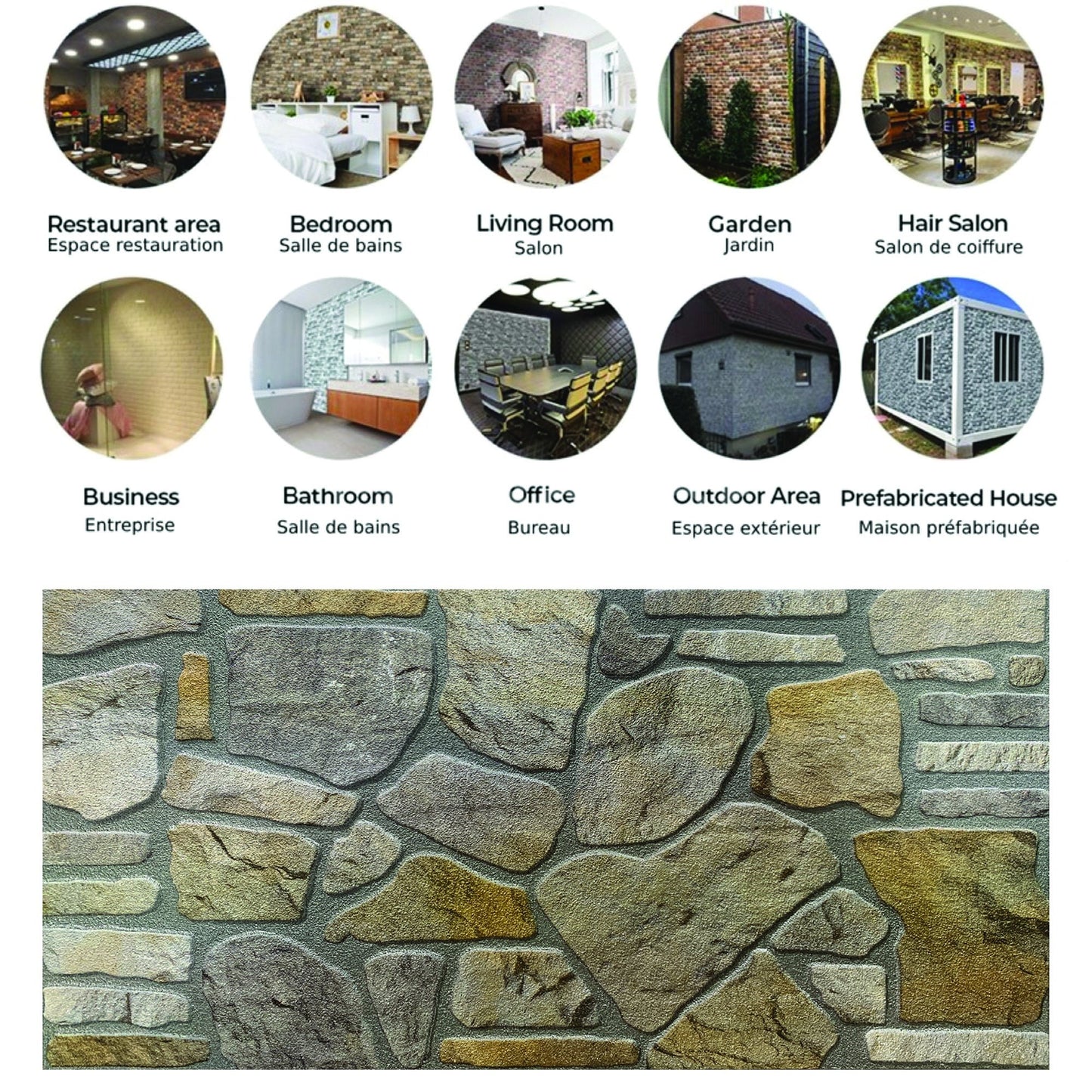 Outlet Grey Gold Stone Look Wall Paneling, Styrofoam Facing, Single Panel, Covers 5.4 sq ft